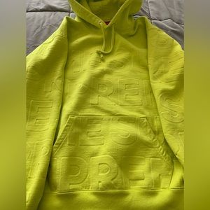 Supreme Embossed Hoodie Acid Green